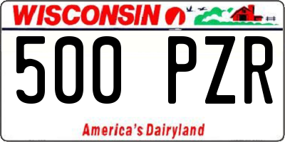 WI license plate 500PZR