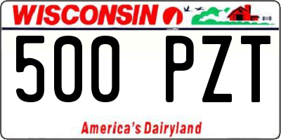 WI license plate 500PZT