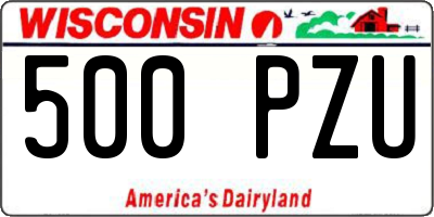 WI license plate 500PZU