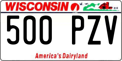 WI license plate 500PZV