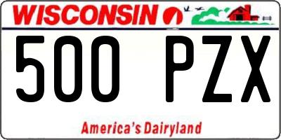 WI license plate 500PZX