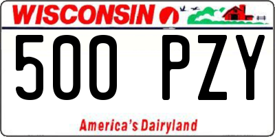WI license plate 500PZY