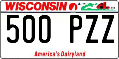 WI license plate 500PZZ