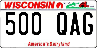 WI license plate 500QAG