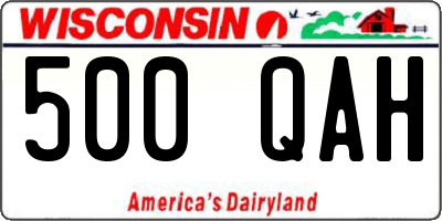 WI license plate 500QAH