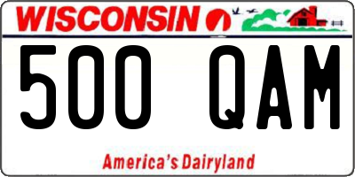 WI license plate 500QAM