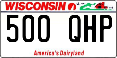 WI license plate 500QHP