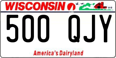 WI license plate 500QJY