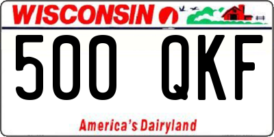 WI license plate 500QKF