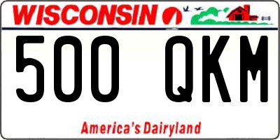 WI license plate 500QKM