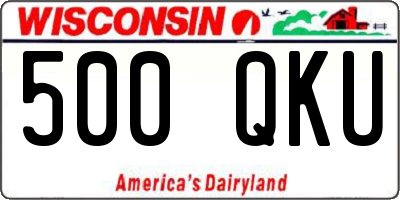 WI license plate 500QKU