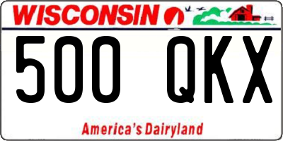 WI license plate 500QKX
