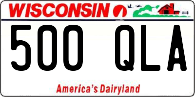 WI license plate 500QLA