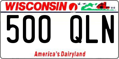 WI license plate 500QLN