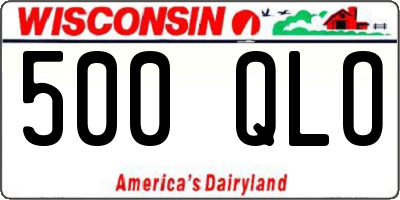 WI license plate 500QLO
