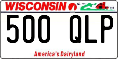 WI license plate 500QLP