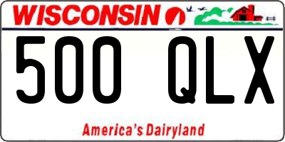 WI license plate 500QLX