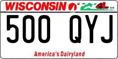 WI license plate 500QYJ