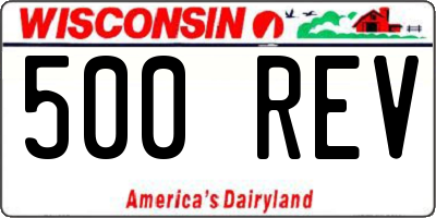 WI license plate 500REV