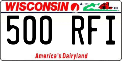 WI license plate 500RFI