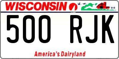 WI license plate 500RJK