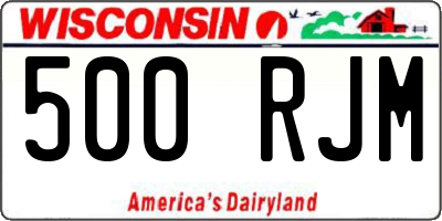 WI license plate 500RJM