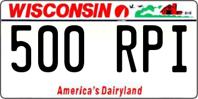 WI license plate 500RPI