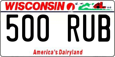 WI license plate 500RUB