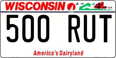 WI license plate 500RUT