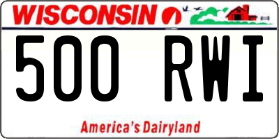 WI license plate 500RWI