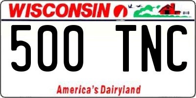 WI license plate 500TNC