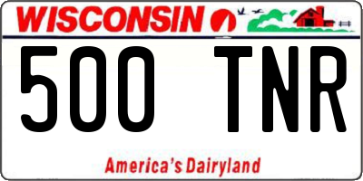 WI license plate 500TNR