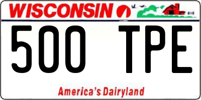 WI license plate 500TPE