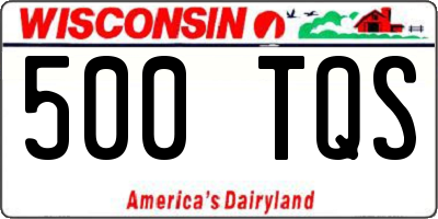 WI license plate 500TQS