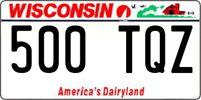 WI license plate 500TQZ