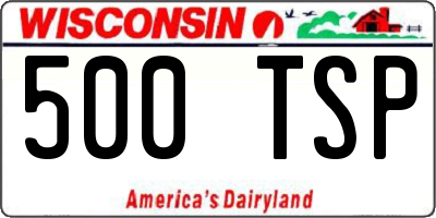 WI license plate 500TSP