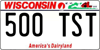 WI license plate 500TST