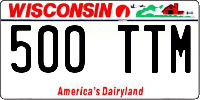WI license plate 500TTM