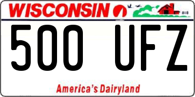 WI license plate 500UFZ