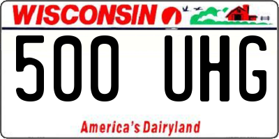 WI license plate 500UHG