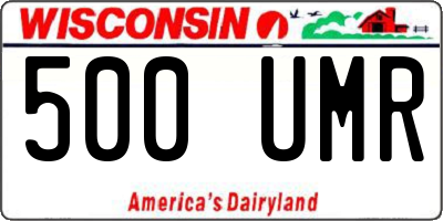 WI license plate 500UMR