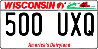 WI license plate 500UXQ