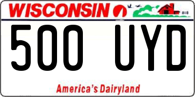 WI license plate 500UYD
