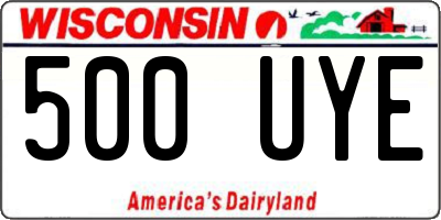 WI license plate 500UYE