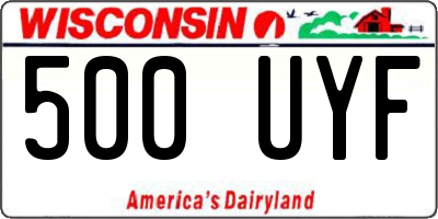WI license plate 500UYF