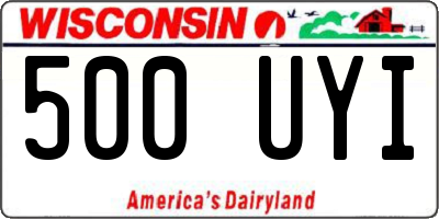 WI license plate 500UYI