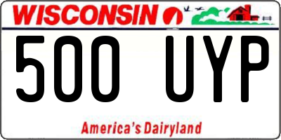 WI license plate 500UYP