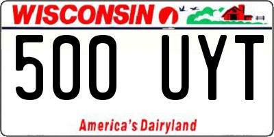 WI license plate 500UYT