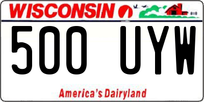 WI license plate 500UYW