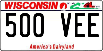 WI license plate 500VEE